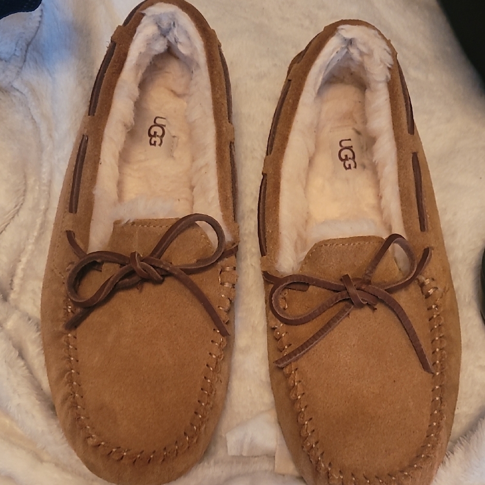 UGG Chestnut Suede Moccasin Slippers